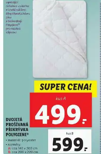 Lidl Dvojitá prošívaná přikrývka 140 x 200 cm nabídka