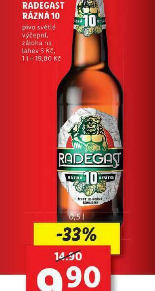 Lidl Pivo radegast rázná 10 nabídka