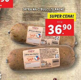 Lidl Játra na cibulce / slanině nabídka