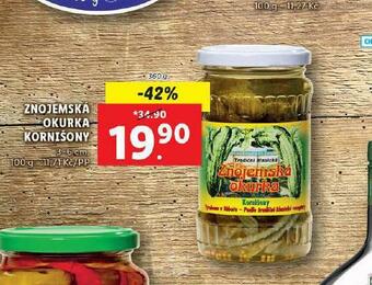 Lidl Znojemská okurka kornišony nabídka