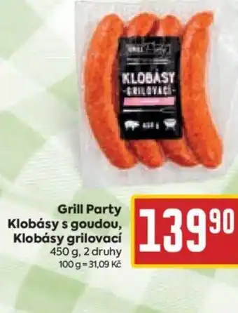 Billa Grill Party Klobásy s goudou, Klobásy grilovací nabídka