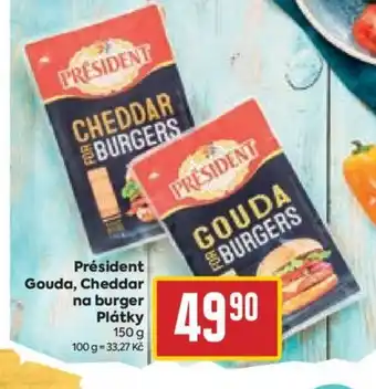 Billa Président Gouda, Cheddar na burger Plátky nabídka