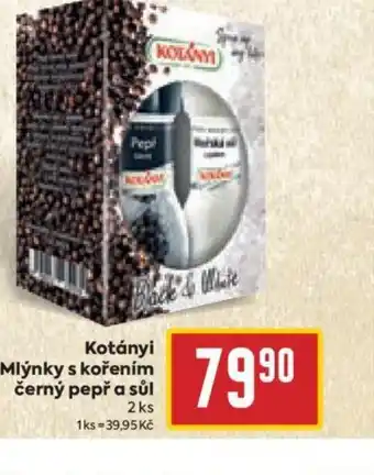 Billa Kotányi Mlýnky s kořením černý pepř a sůl nabídka