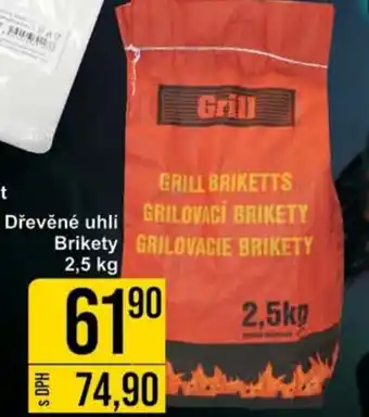 Jip Dřevěné uhlí Brikety 2.5 kg nabídka