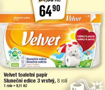 TEMPO Velvet toaletní papír Sluneční edice 3 vrstvý, 8 rolí nabídka