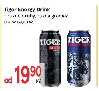 Žabka Tiger Energy Drink nabídka