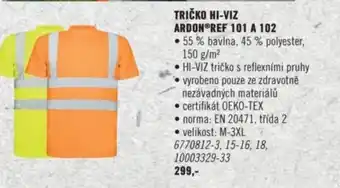 Hornbach TRIČKO HI-VIZ ARDON®REF 101 A 102 nabídka