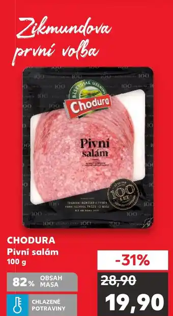 Kaufland CHODURA Pivní salám 100 g nabídka