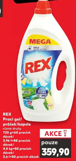 Kaufland REX Prací gel/ prášek/kapsle nabídka