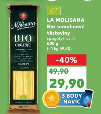 Kaufland LA MOLISANA Bio semolinové těstoviny nabídka