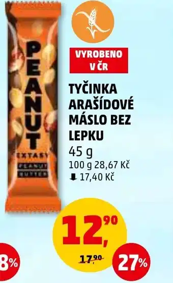 Penny Market TYČINKA ARAŠÍDOVÉ MÁSLO BEZ LEPKU nabídka