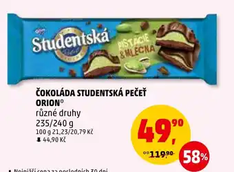 Penny Market ČOKOLÁDA STUDENTSKÁ PEČEŤ ORION nabídka