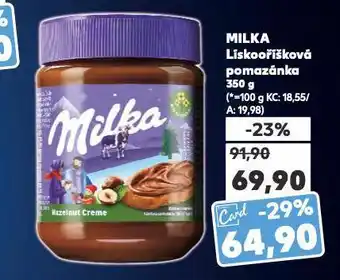 Kaufland Milka lískooříšková pomazánka nabídka