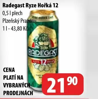 Partner Maloobchodní síť Radegast Ryze Hořká 12 0.5L nabídka