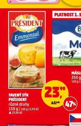Penny Market Tavený sýr président nabídka