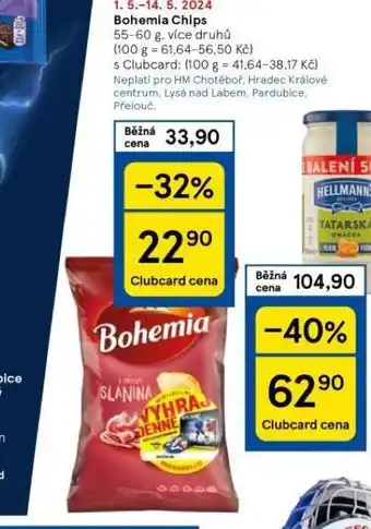 Tesco Bohemia chips nabídka