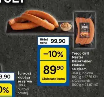 Tesco Kasekrainer klobása se sýrem nabídka