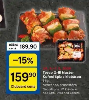 Tesco Kuřecí špíz s klobásou nabídka