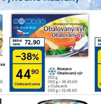 Tesco Nowaco obalovaný sýr nabídka