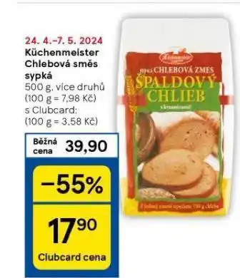 Tesco Kuchenmeister chlebová směs nabídka