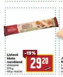 Billa Listové těsto nabídka