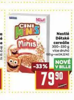 Billa Nestlé dětské cereálie nabídka