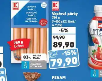 Kaufland Vepřové párky nabídka