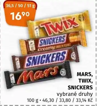 Terno MARS, TWIX, SNICKERS nabídka