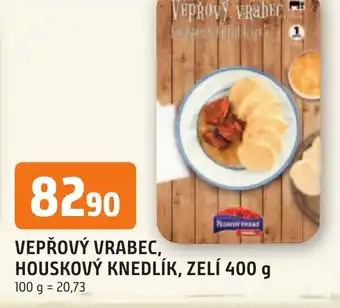 Trefa VEPŘOVÝ VRABEC, HOUSKOVÝ KNEDLÍK, ZELÍ 400 g nabídka
