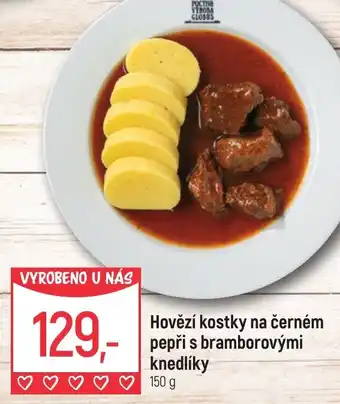 Globus Hovězí kostky na černém pepři s bramborovými knedlíky nabídka