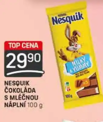 Flop NESQUIK ČOKOLÁDA S MLÉČNOU NÁPLNÍ 100 g nabídka