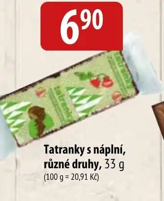 Bala Tatranky s náplní, různé druhy, 33 g nabídka