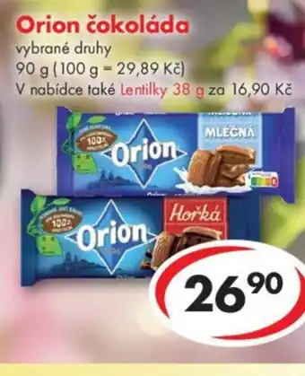 CBA Orion čokoláda nabídka