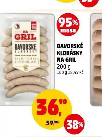 Penny Market Bavorské klobásky na gril nabídka