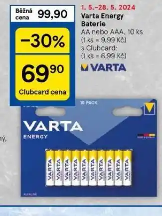 Tesco Varta energy baterie nabídka