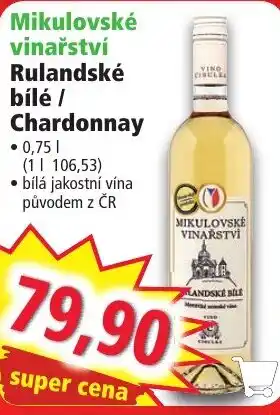 Norma Mikulovské vinařství Rulandské bílé / Chardonnay 0.75L nabídka