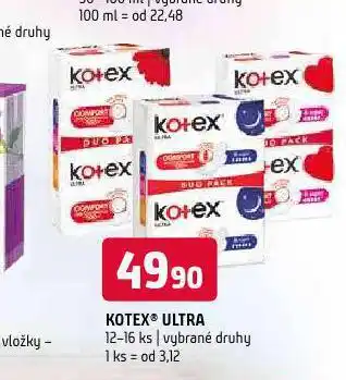 Terno Kotex dámské tampony nabídka