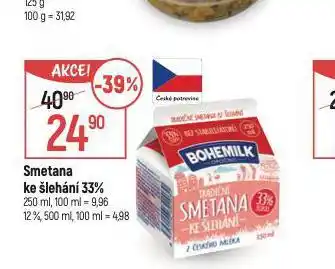 Globus Smetana ke šlehání 33% nabídka