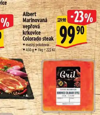 Albert Marinovaná vepřová krkovice colorado steak nabídka