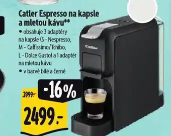 Albert Catler espresso na kaple a mletou kávu nabídka