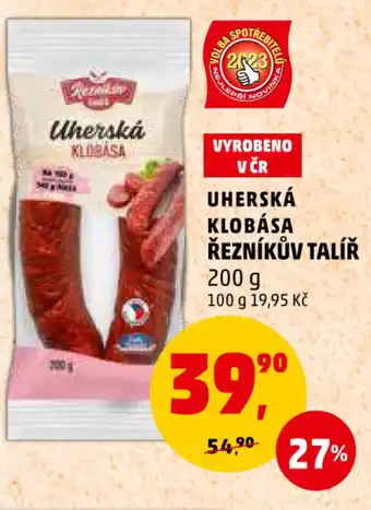 Penny Market UHERSKÁ KLOBÁSA ŘEZNÍKŮV TALÍŘ nabídka