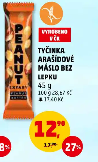 Penny Market TYČINKA ARAŠÍDOVÉ MÁSLO BEZ LEPKU nabídka