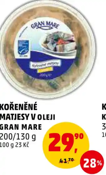 Penny Market KOŘENĚNÉ MATJESY V OLEJI GRAN MARE nabídka