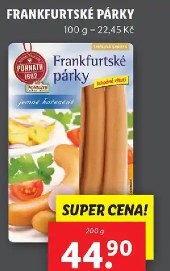 Lidl FRANKFURTSKÉ PÁRKY nabídka