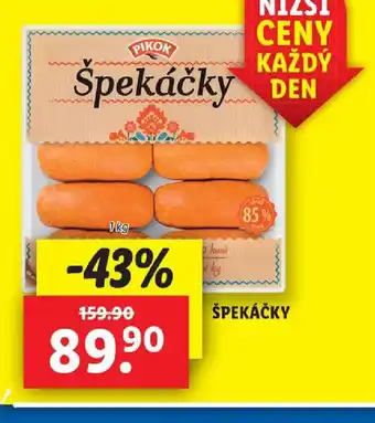 Lidl ŠPEKÁČKY nabídka