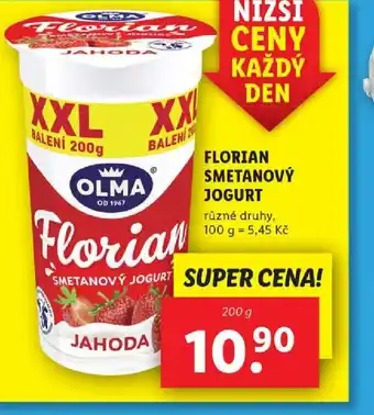 Lidl FLORIAN SMETANOVÝ JOGURT nabídka