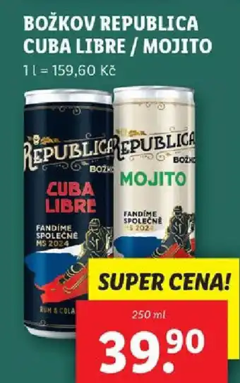 Lidl BOŽKOV REPUBLICA CUBA LIBRE / MOJITO nabídka