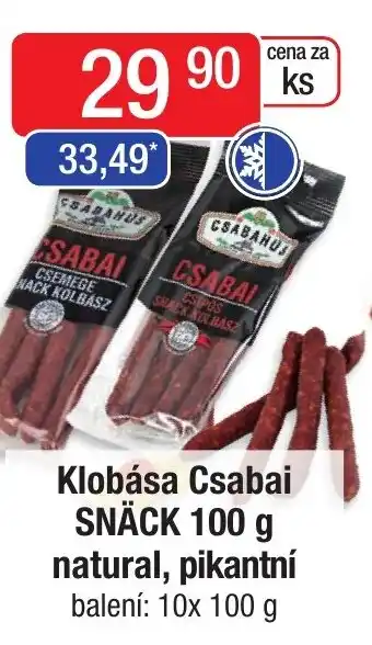 Qanto Klobása Csabai SNÄCK 100 g natural, pikantní nabídka