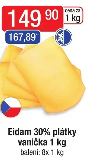 Qanto Eidam 30% plátky vanička 1 kg nabídka