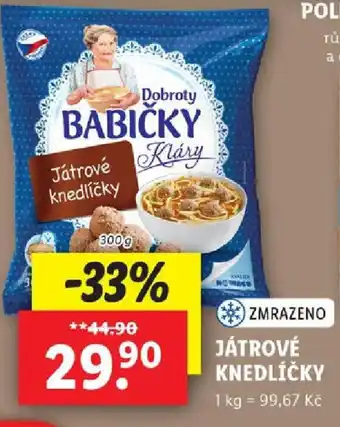 Lidl JÁTROVÉ KNEDLÍČKY nabídka